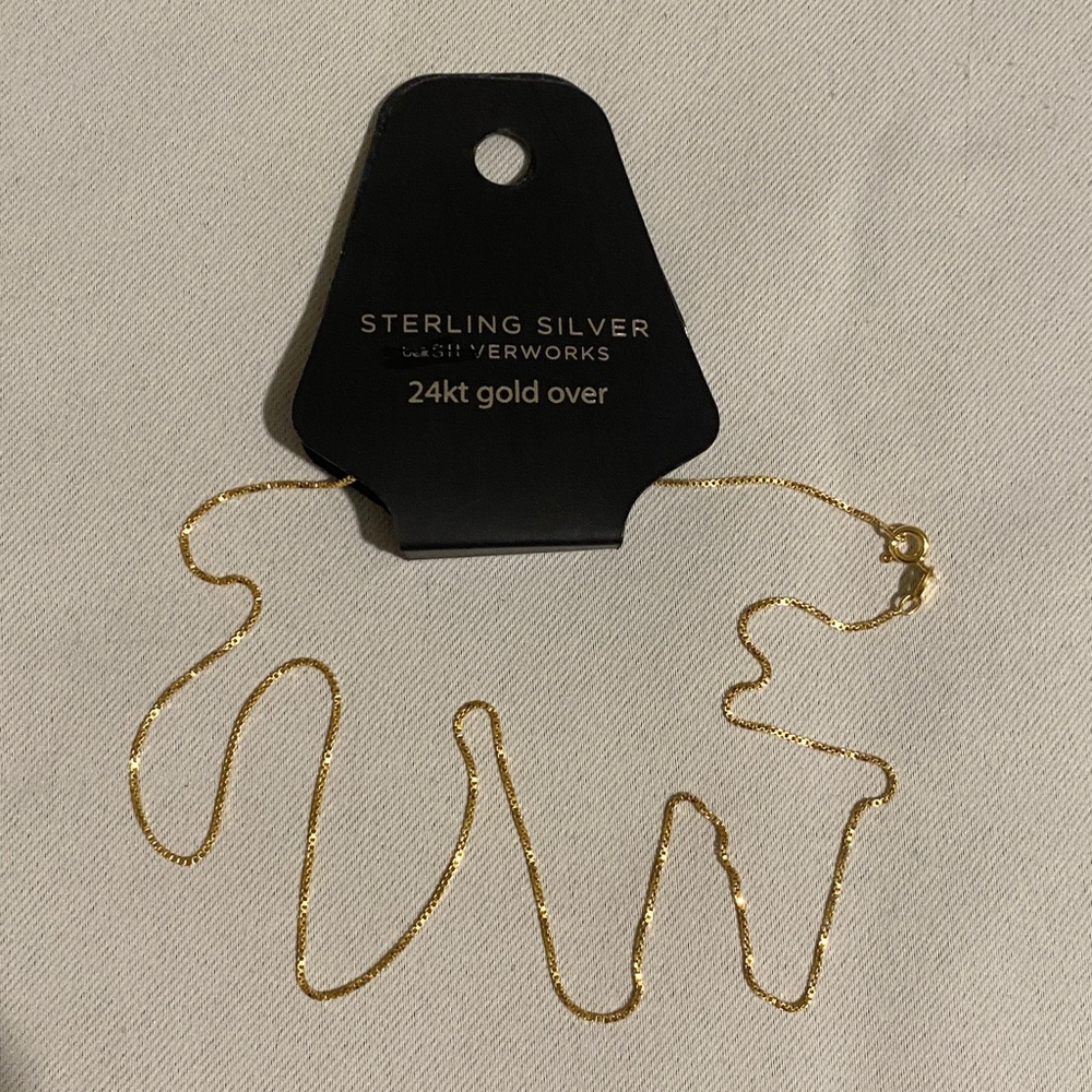 20" BELK Silverworks 24kt Gold Over Sterling Silver Sophisticated Chain Necklace
